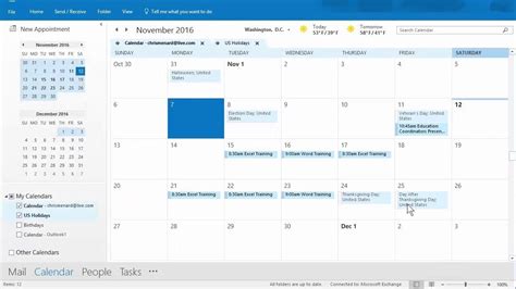 Change Default Outlook Calendar